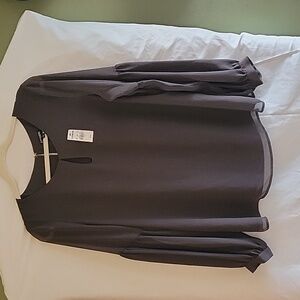 EXPESS WOMEN'S BLOUSE NWT LONG SLEEVE DARK GRAY SIZE LARGE
